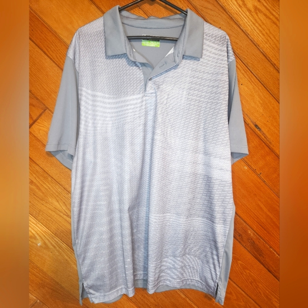 PGA Tour Proseries gray XXL Athletic Fit short sleeved golf polo